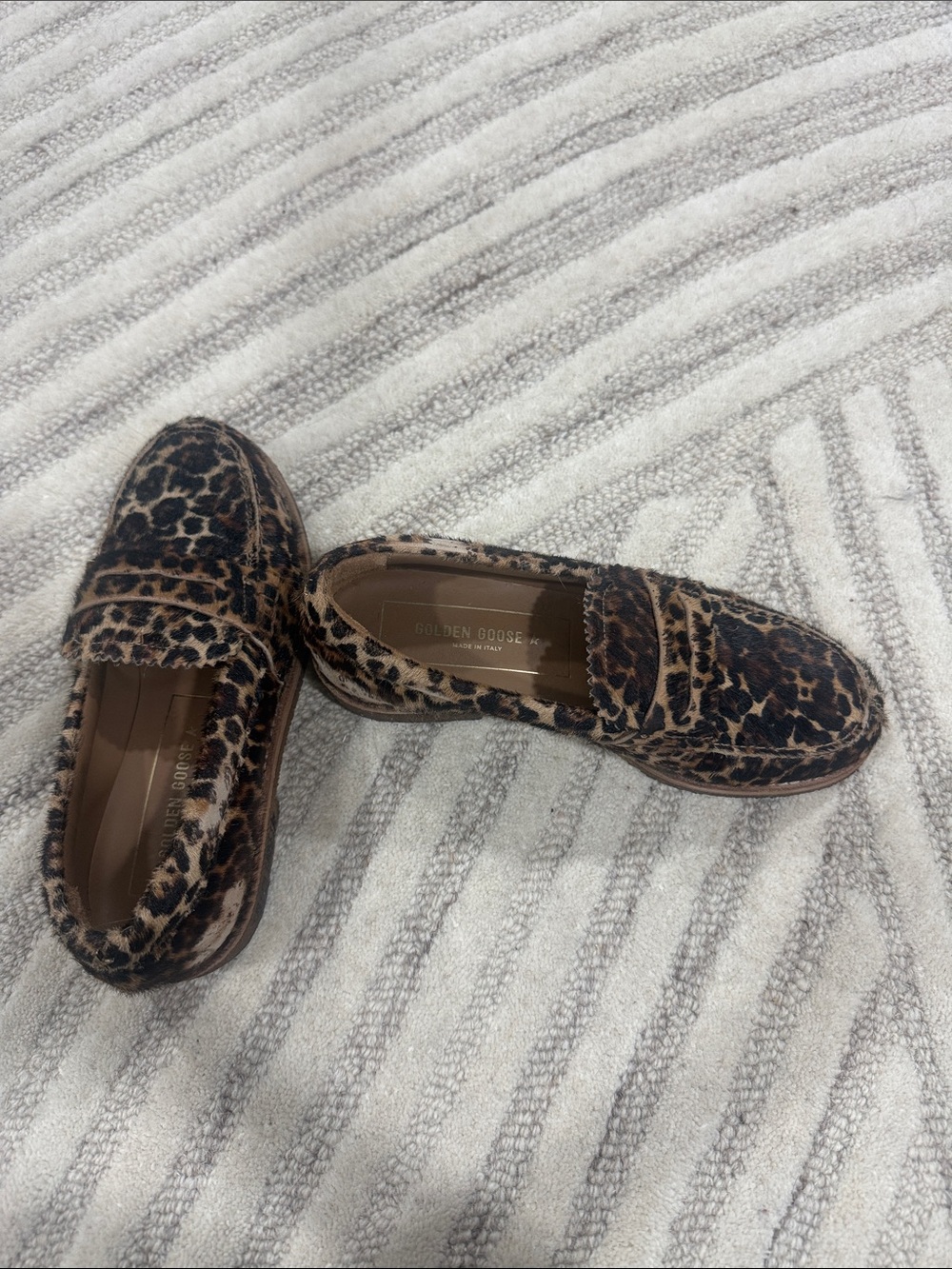 Golden Goose Leopard-Print Penny Loafers in Brown/Black